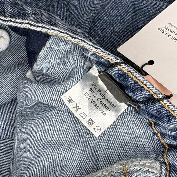 NWT Womens Y2K Asymmetrical Wrap Waist Extra Wide Leg Jnco Style Jeans Sz L - Picture 10 of 11